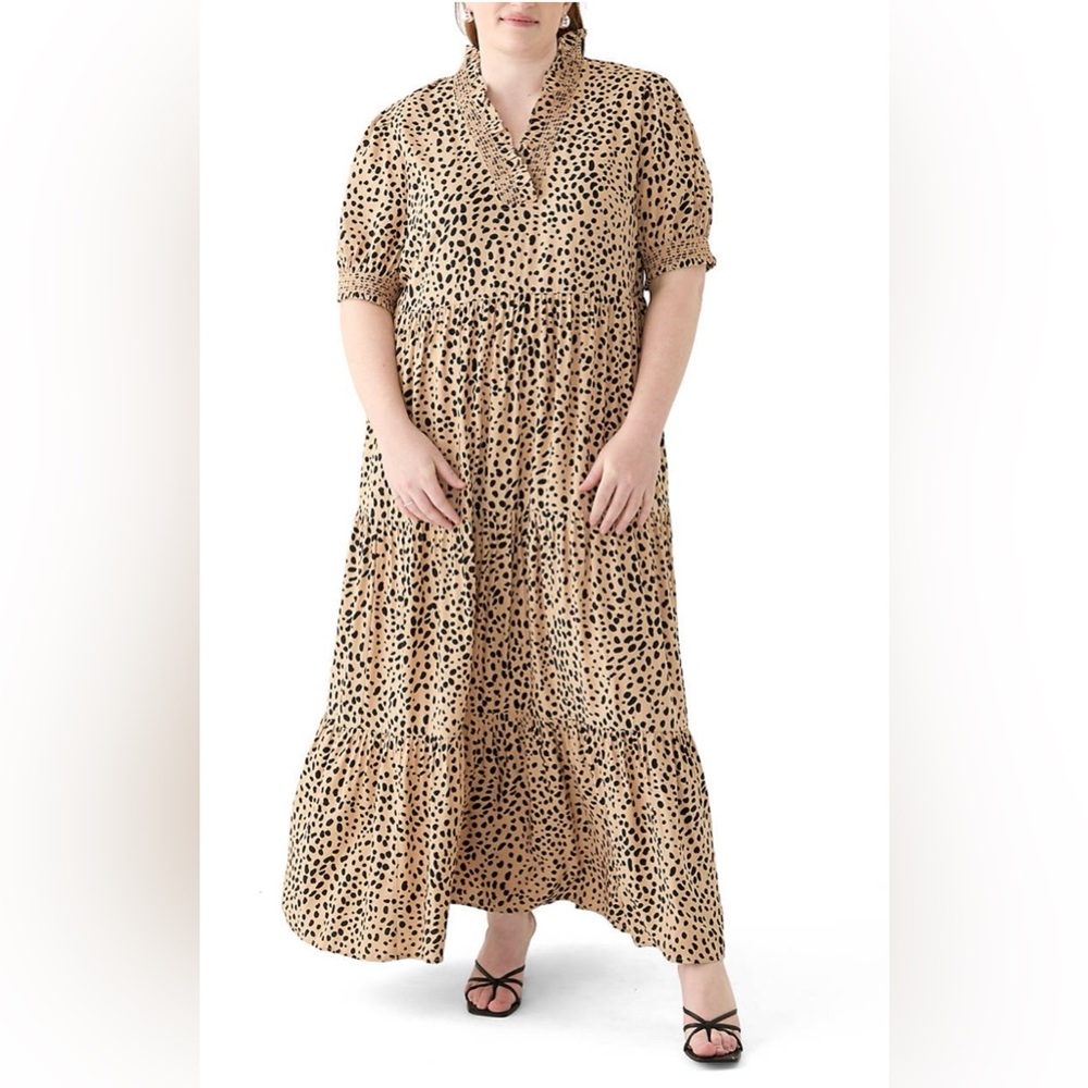 Crown & Ivy Leopard Print Tiered Maxi Dress - 2X